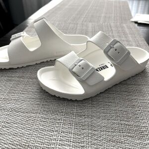 Kids white Birkenstock( water friendly)size 12us. USED/ smoke free household